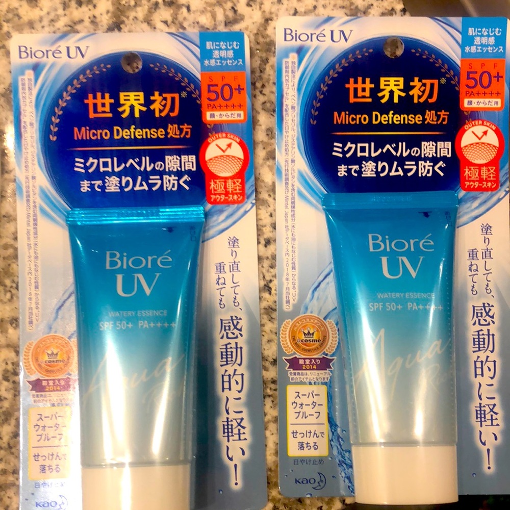 BRAND NEW IN PACKAGE- 2 Biore Aqua Rich SPF 50+ PA ++++